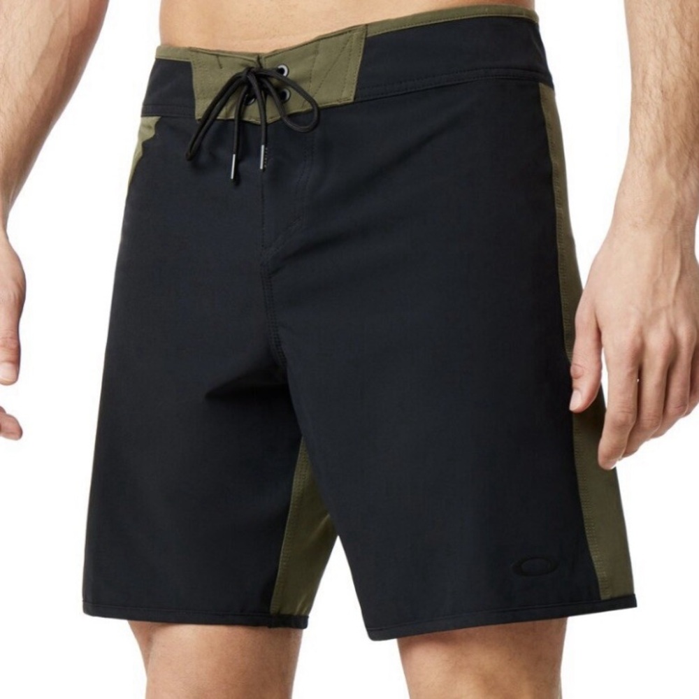Oakley Floater Angler Boardshorts with Olive Green & Black Block Panels